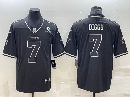 Men's Dallas Cowboys #7 Trevon Diggs Black With 1960 Patch Limited Stitched Football Jersey